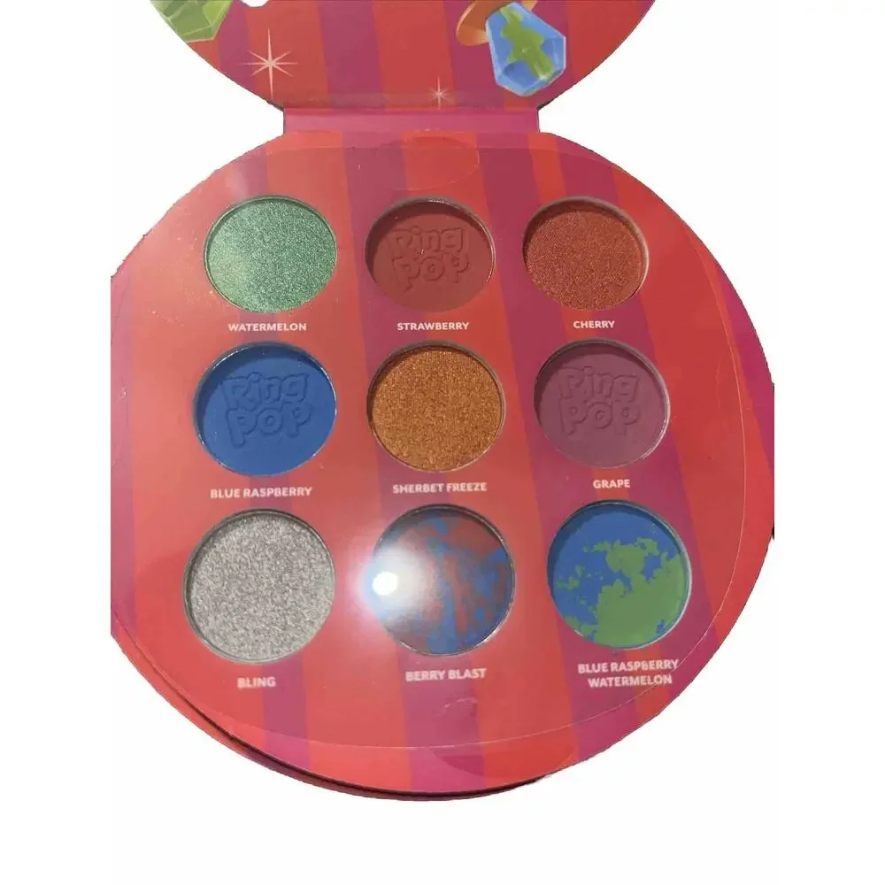 Ring Pop Eyeshadow Palette & 4pc Makeup Brush Set Cosmetic Beauty Bundle NEW
